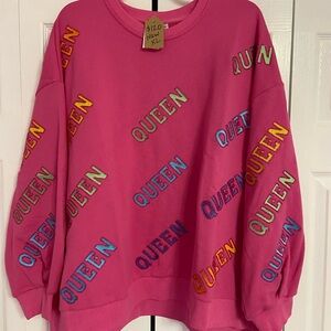 QOS Queen of Sparkles Queen Rainbow Sweatshirt new